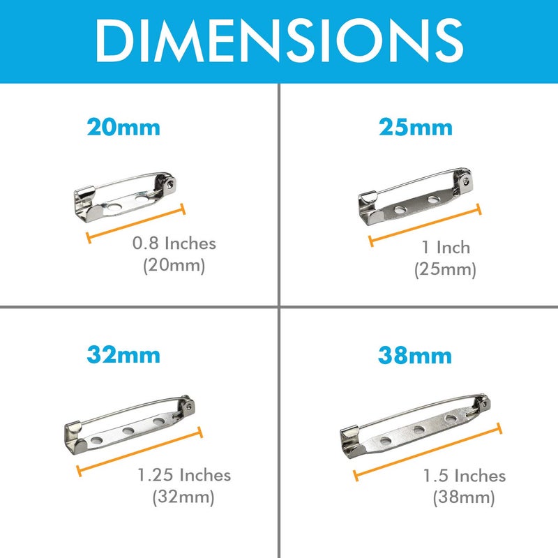 Millennial Essentials Bar Pins Brooch Clasp Pin Backs Safety Pin 100 Pieces Silver for Name Tags, Badges 1.5 Inch (38mm) - Image 3